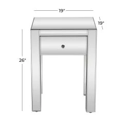 Wholesale ✨ Clear Glam Wood Accent Table, 27" x 20" by Ivory and Iris 🌟 -Cheap Ivory and Iris Store D404612S 7