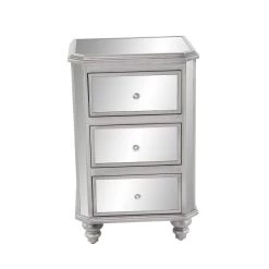 Wholesale ✨ Grey Glass and Wood Glam Chest, 28" x 18" x 15" by Ivory and Iris 🌟 -Cheap Ivory and Iris Store D404619S 4