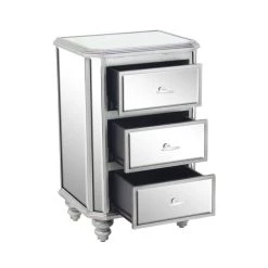 Wholesale ✨ Grey Glass and Wood Glam Chest, 28" x 18" x 15" by Ivory and Iris 🌟 -Cheap Ivory and Iris Store D404619S 5