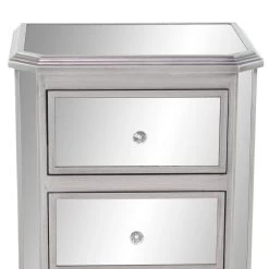 Wholesale ✨ Grey Glass and Wood Glam Chest, 28" x 18" x 15" by Ivory and Iris 🌟 -Cheap Ivory and Iris Store D404619S 8