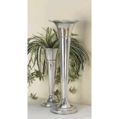 Brand new 🤩 22" Silver Aluminum Traditional Vase by Ivory and Iris 🧨 -Cheap Ivory and Iris Store D404767S 5
