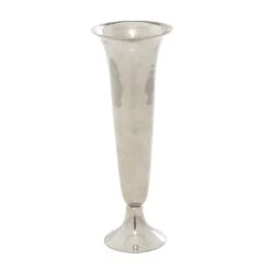 Promo 🥰 10" Silver Aluminum Traditional Vase by Ivory and Iris 🎁