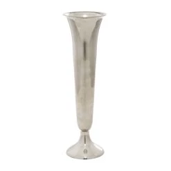 Best Sale 🔔 14" Silver Aluminum Traditional Vase by Ivory and Iris 👏