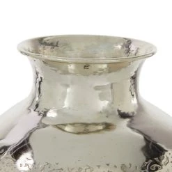 Flash Sale ✨ 13" Silver Aluminum Contemporary Round Vase by Ivory and Iris ✔️ -Cheap Ivory and Iris Store D404775S 3