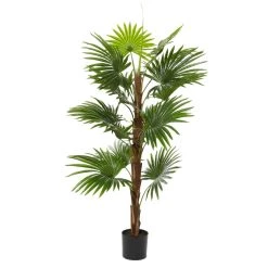 Flash Sale 👏 Fountain Palm Tree, Artificial Decorative Foliage For Indoors, 65", Green by Ivory and Iris ✔️