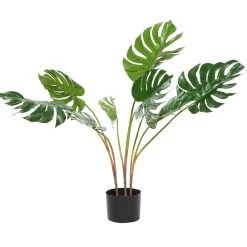 Best Pirce ✔️ Monstera Leaf Decorations With Pot, 29", Green by Ivory and Iris 🎁 -Cheap Ivory and Iris Store D404842S 3