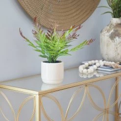 New 💯 Beige Ceramic Contemporary Artificial Foliage, 11" x 12" x 13" by Ivory and Iris 🎁 -Cheap Ivory and Iris Store D404848S 6