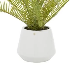 Budget 💯 White Ceramic Contemporary Artificial Foliage, 18" x 16" x 14" by Ivory and Iris 🧨 -Cheap Ivory and Iris Store D404859S 3