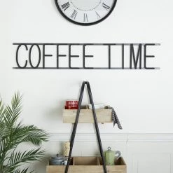 Cheap 🧨 46" Black Coffee Time Iron Wall Sign by Ivory and Iris 🧨 -Cheap Ivory and Iris Store D404877S 7