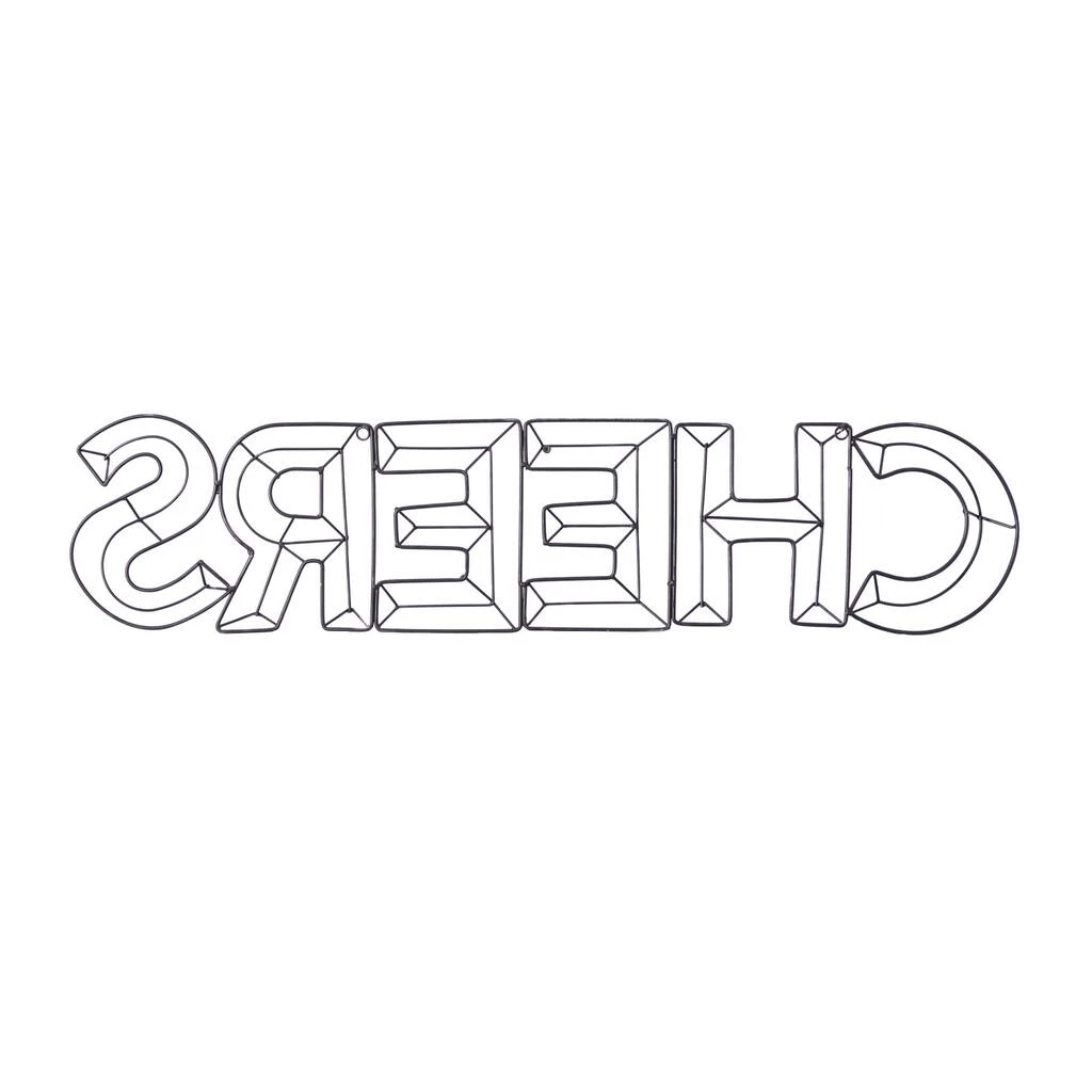 Outlet π 35" Black Cheers Industrial Metal Wall Sign by Ivory and Iris π 5 Outlet π 35" Black Cheers Industrial Metal Wall Sign by Ivory and Iris π - Image 5