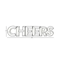 Outlet π 35" Black Cheers Industrial Metal Wall Sign by Ivory and Iris π 12 Outlet π 35" Black Cheers Industrial Metal Wall Sign by Ivory and Iris π -Cheap Ivory and Iris Store D404878S 6