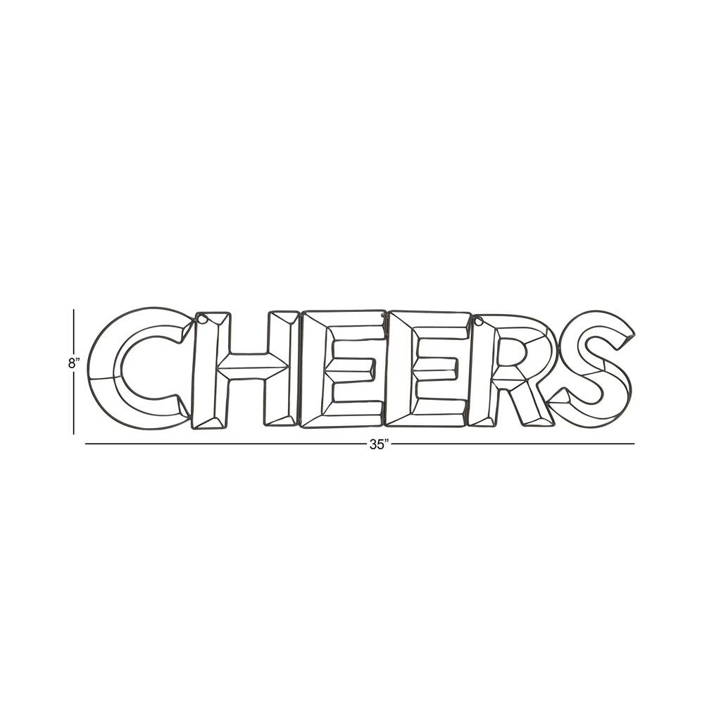 Outlet π 35" Black Cheers Industrial Metal Wall Sign by Ivory and Iris π 6 Outlet π 35" Black Cheers Industrial Metal Wall Sign by Ivory and Iris π - Image 6