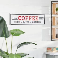 Wholesale ❤️ 34" White Fresh Brewed Coffee Farmhouse Metal Wall Sign by Ivory and Iris 😍 -Cheap Ivory and Iris Store D404884S 6