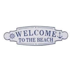 Best deal 👏 36" Blue Coastal Metal Wall Sign by Ivory and Iris 😀
