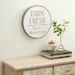 Brand new 🧨 16" Beige Farmhouse Metal Wall Sign by Ivory and Iris 🌟 -Cheap Ivory and Iris Store D404887S 8