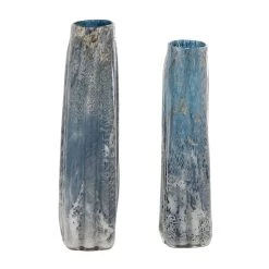 Brand new ⌛ Blue Glass Contemporary Vase Set by Ivory and Iris ✨ 13 Brand new ⌛ Blue Glass Contemporary Vase Set by Ivory and Iris ✨ -Cheap Ivory and Iris Store D405015S 6