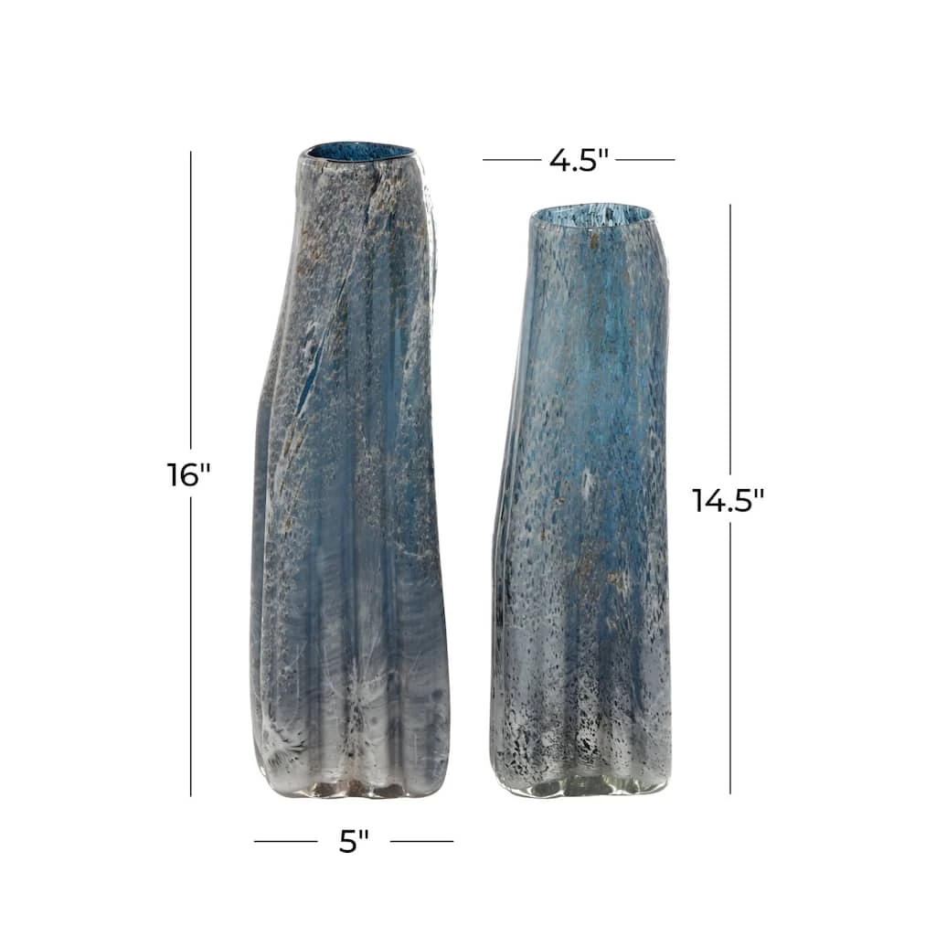 Brand new ⌛ Blue Glass Contemporary Vase Set by Ivory and Iris ✨ 7 Brand new ⌛ Blue Glass Contemporary Vase Set by Ivory and Iris ✨ - Image 7