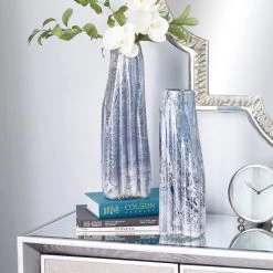 Brand new ⌛ Blue Glass Contemporary Vase Set by Ivory and Iris ✨ 15 Brand new ⌛ Blue Glass Contemporary Vase Set by Ivory and Iris ✨ -Cheap Ivory and Iris Store D405015S 8