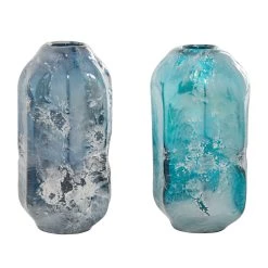 Wholesale β 11.5" Blue Glass Contemporary Vase Set by Ivory and Iris π