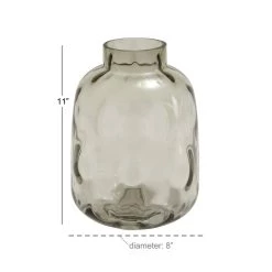 Brand new 🤩 11" Gray Glass Coastal Vase by Ivory and Iris 🎁 -Cheap Ivory and Iris Store D405026S 5