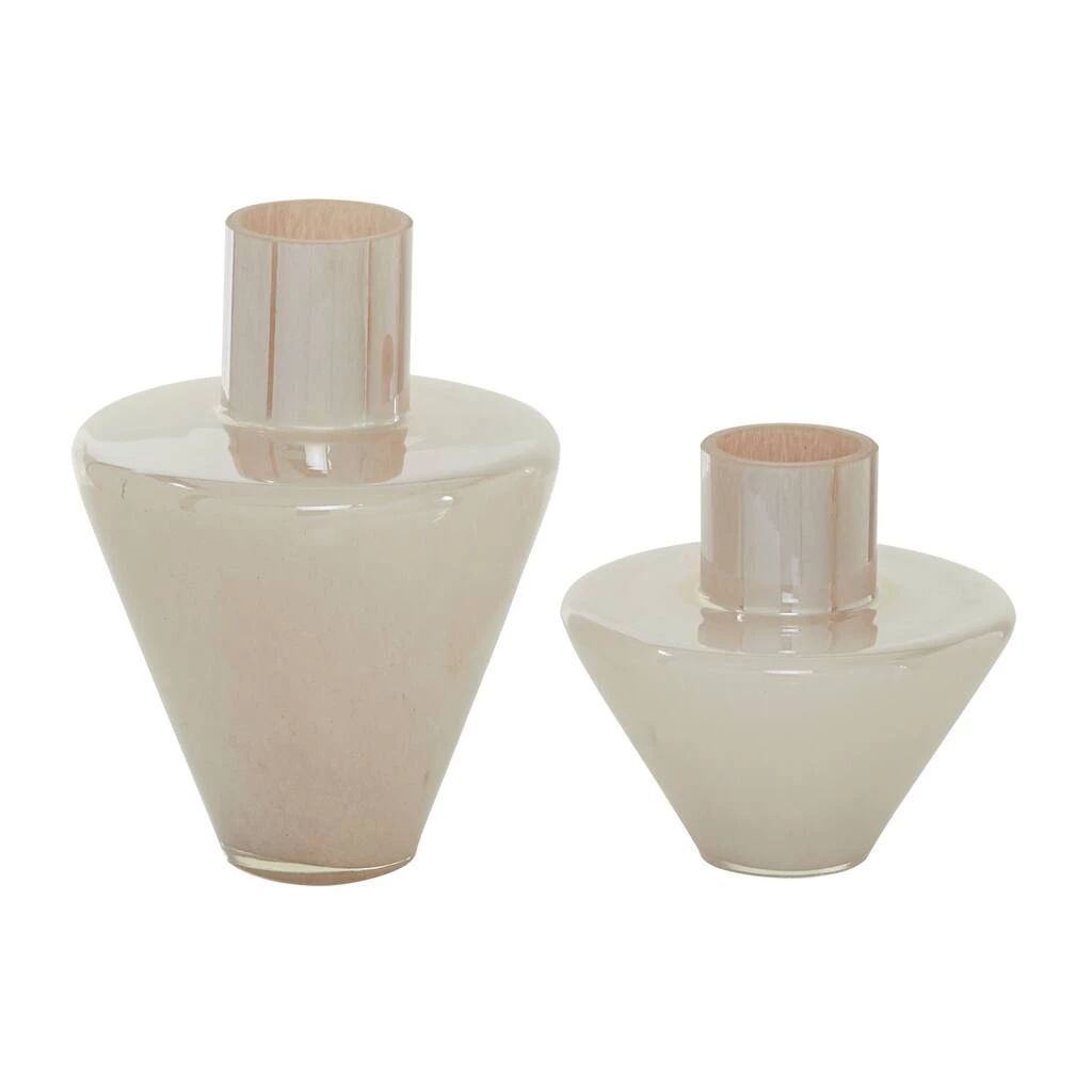 Outlet π White Glass Glam Vase Set by Ivory and Iris β 2 Outlet π White Glass Glam Vase Set by Ivory and Iris β - Image 2
