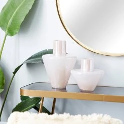 Outlet π White Glass Glam Vase Set by Ivory and Iris β 11 Outlet π White Glass Glam Vase Set by Ivory and Iris β -Cheap Ivory and Iris Store D405030S 6
