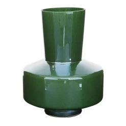 Brand new π₯ 12" Jade Green Magician's Hat Modern Glass Vase by Ivory and Iris π―
