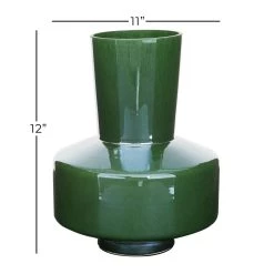 Brand new 🔥 12" Jade Green Magician's Hat Modern Glass Vase by Ivory and Iris 💯 -Cheap Ivory and Iris Store D405032S 5