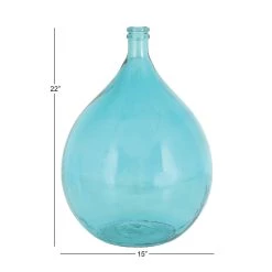 Best reviews of ⌛ 22" Turquoise Coastal Glass Vase by Ivory and Iris 😀 -Cheap Ivory and Iris Store D405035S 3