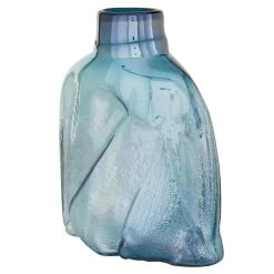 Budget π 12" Blue Modern Style Glass Bottle Vase by Ivory and Iris βοΈ