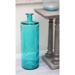 Flash Sale 💯 30" Blue Coastal Glass Vase by Ivory and Iris 😍 -Cheap Ivory and Iris Store D405051S 5