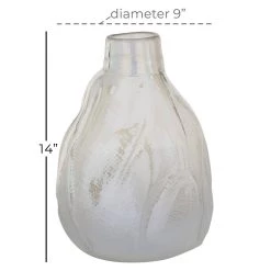 Cheap 🛒 14" White Contemporary Glass Vase by Ivory and Iris 🔥 -Cheap Ivory and Iris Store D405053S 6