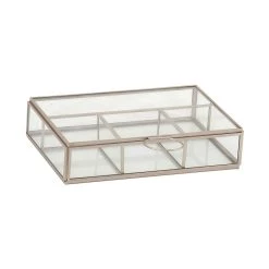 Flash Sale 💯 Rectangular Metal & Glass Jewelry Box by Ivory and Iris 🧨