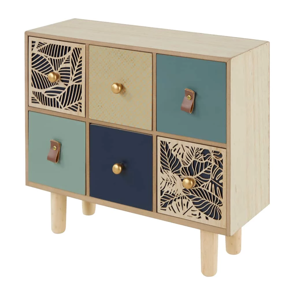 Promo π€© Blue Wood Eclectic 6-Drawer Jewelry Box by Ivory and Iris β 1 Promo π€© Blue Wood Eclectic 6-Drawer Jewelry Box by Ivory and Iris β