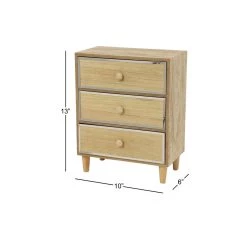 Deals ⌛ Light Brown Wood Natural 3-Drawer Jewelry Box by Ivory and Iris 🥰 -Cheap Ivory and Iris Store D407380S 8