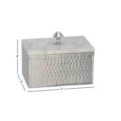 Wholesale 🌟 Gray Rectangular Aluminum Jewelry Box with Stoneware Lid by Ivory and Iris ❤️ -Cheap Ivory and Iris Store D407384S 5