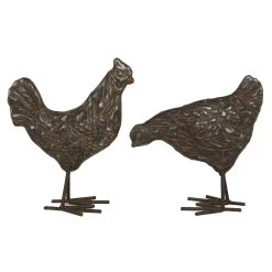 Best deal 🔔 Set of 2 Bronze Metal Farmhouse Rooster Sculpture, 13.75", 14" by Ivory and Iris 🧨