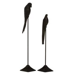 Best deal 👏 Set of 2 Black Aluminum Traditional Bird Sculpture, 29", 35" by Ivory and Iris ⌛