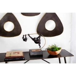 Best deal 🤩 Black Resin Modern Sculpture, Monkey 13" x 15" x 6" by Ivory and Iris 😉 -Cheap Ivory and Iris Store D488659S 8