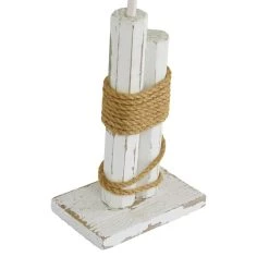 Best Pirce 🤩 Coastal White Wood and Jute Seabird Sculpture, 21" x 12" x 3" by Ivory and Iris ✨ -Cheap Ivory and Iris Store D488670S 6