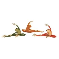 Wholesale 😀 Set of 3 Gold Eclectic Polystone Frog Sculpture 8" x 5" by Ivory and Iris 🤩