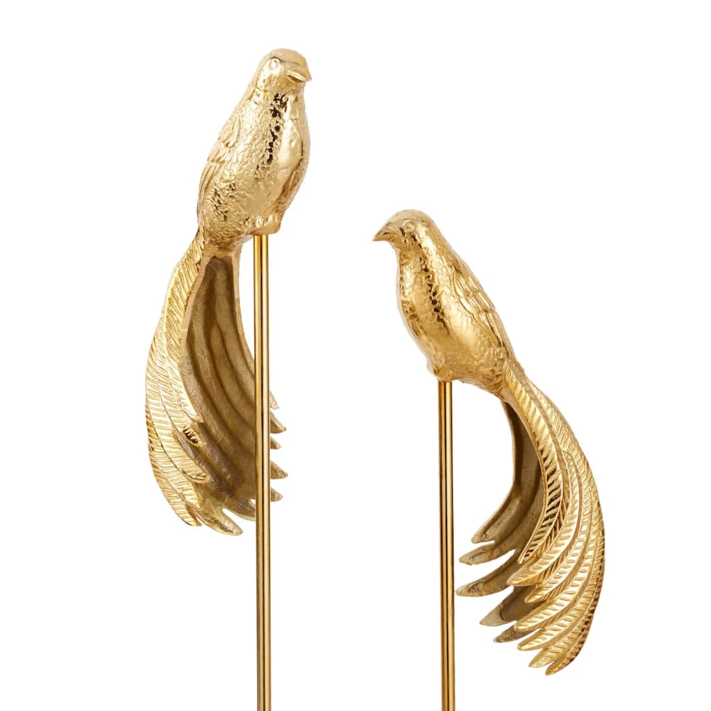 Best Pirce π€© Set of 2 Gold Aluminum Eclectic Bird Sculpture, 32", 27" by Ivory and Iris π 4 Best Pirce π€© Set of 2 Gold Aluminum Eclectic Bird Sculpture, 32", 27" by Ivory and Iris π - Image 4