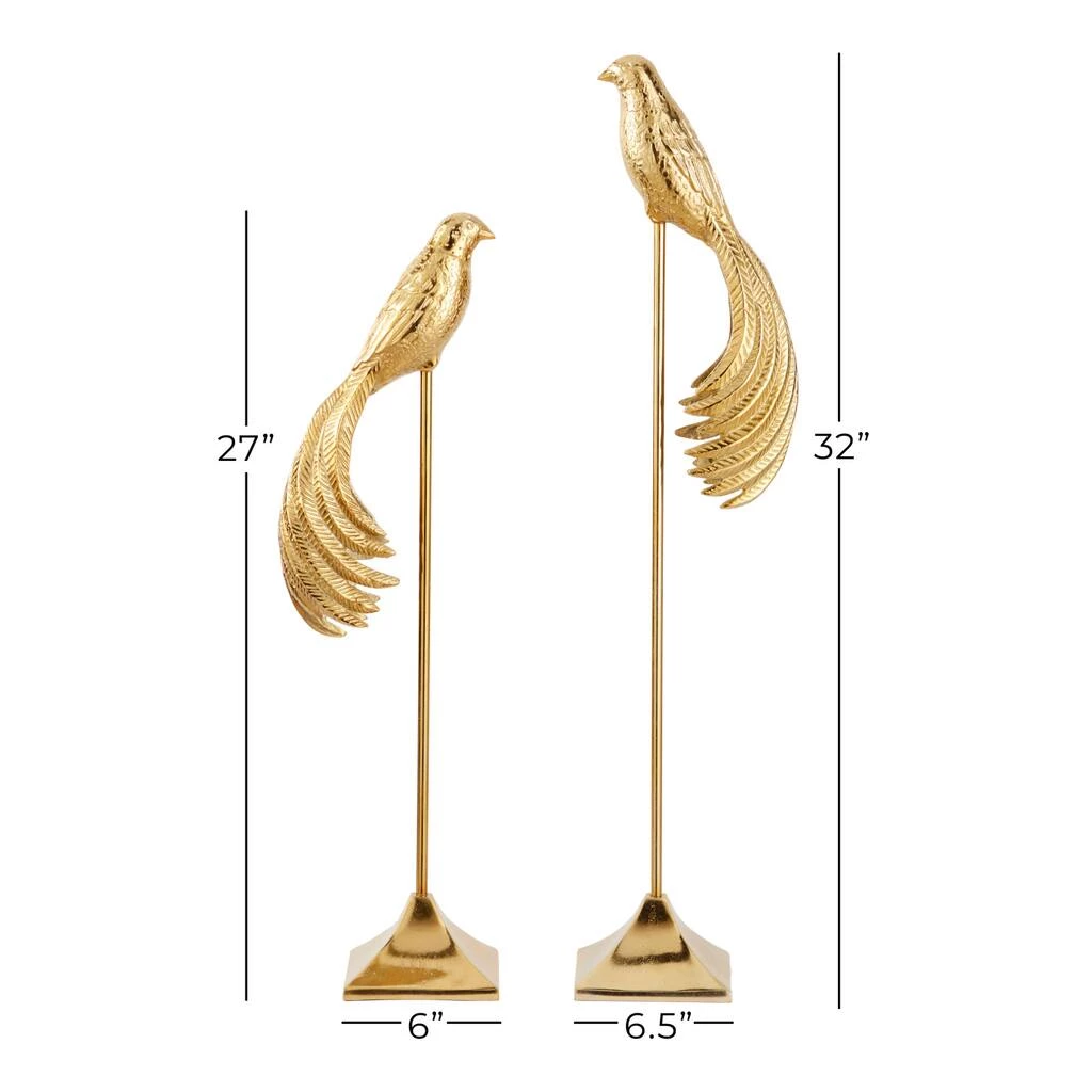 Best Pirce π€© Set of 2 Gold Aluminum Eclectic Bird Sculpture, 32", 27" by Ivory and Iris π 5 Best Pirce π€© Set of 2 Gold Aluminum Eclectic Bird Sculpture, 32", 27" by Ivory and Iris π - Image 5