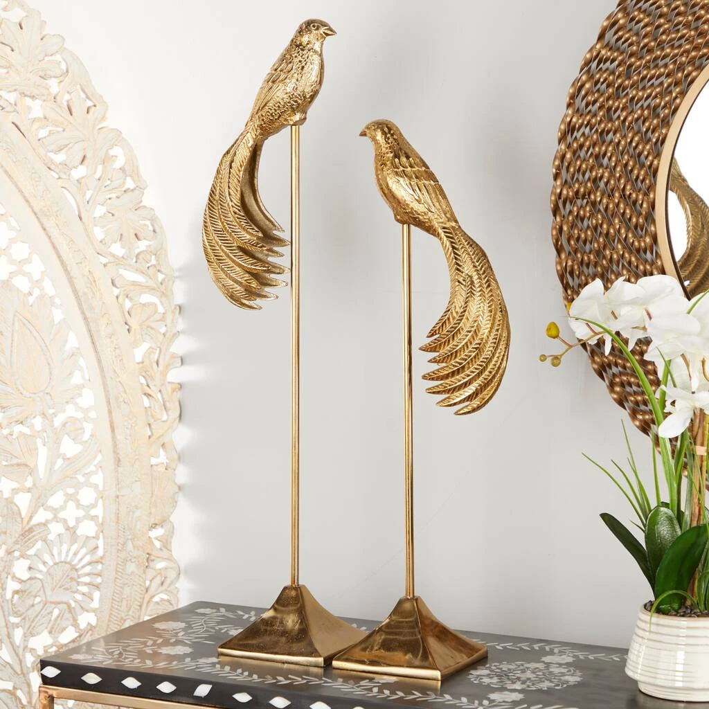 Best Pirce π€© Set of 2 Gold Aluminum Eclectic Bird Sculpture, 32", 27" by Ivory and Iris π 6 Best Pirce π€© Set of 2 Gold Aluminum Eclectic Bird Sculpture, 32", 27" by Ivory and Iris π - Image 6