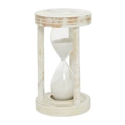 New 😍 12" White Mango Wood Hourglass Timer by Ivory and Iris 🔔 -Cheap Ivory and Iris Store D489148S 2