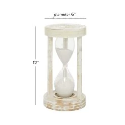 New 😍 12" White Mango Wood Hourglass Timer by Ivory and Iris 🔔 -Cheap Ivory and Iris Store D489148S 4