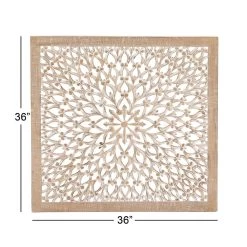 Budget 🧨 36" Tan Traditional Ornamental Wood Wall Décor by Ivory and Iris ⌛ -Cheap Ivory and Iris Store D489185S 7