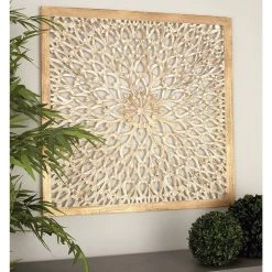 Budget 🧨 36" Tan Traditional Ornamental Wood Wall Décor by Ivory and Iris ⌛ -Cheap Ivory and Iris Store D489185S 8