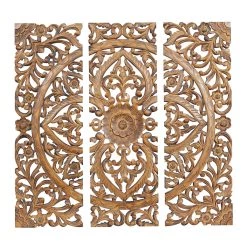 Best reviews of 🔔 36" Brown Wood Traditional Floral Wall Décor Set by Ivory and Iris 👏