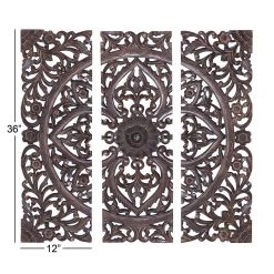 Best reviews of 🔔 36" Brown Wood Traditional Floral Wall Décor Set by Ivory and Iris 👏 -Cheap Ivory and Iris Store D489188S 7